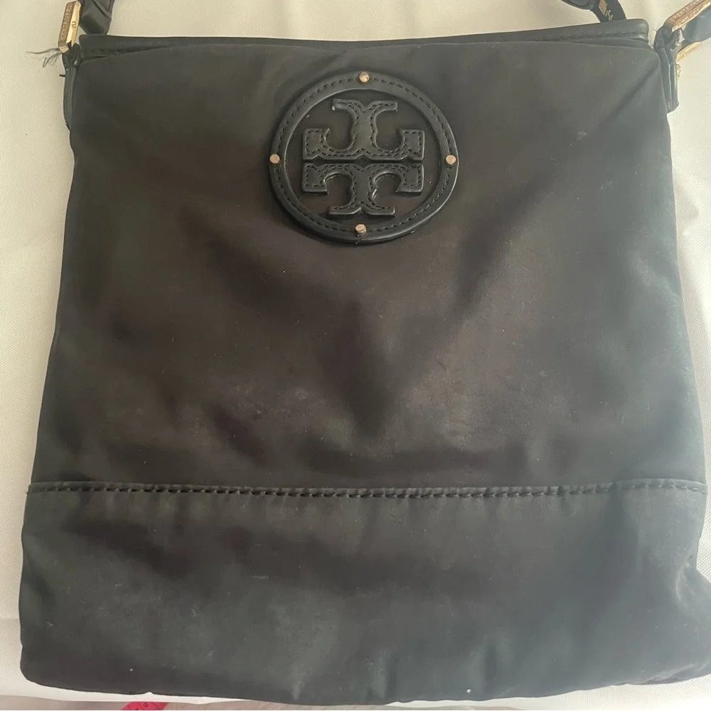 Tory Burch Black Nylon Crossbody Bag Purse Handbag